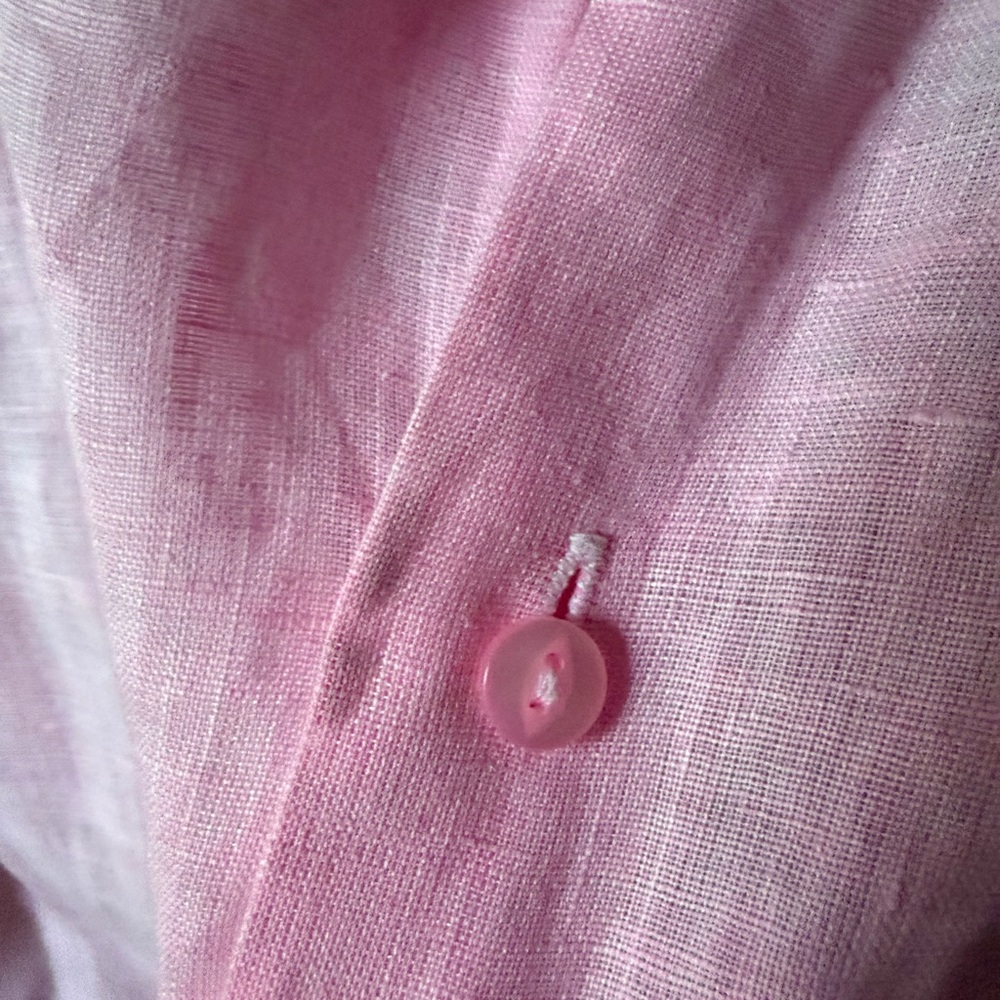 Light Pink Linen Casual Button-Down Shirt - Relaxed Fit - Picture 4 of 6